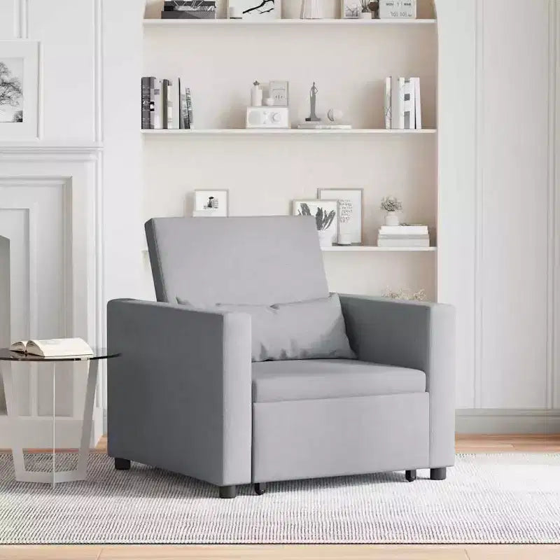 vidaXL Poltrona letto reclinabile grigio chiaro 90x165x87 cm in tessuto