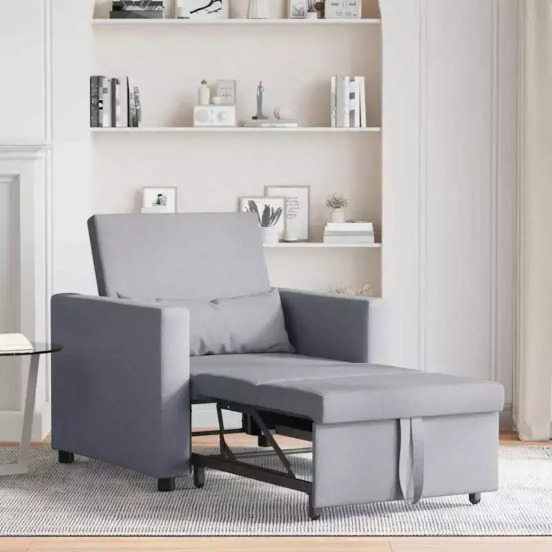 vidaXL Poltrona letto reclinabile grigio chiaro 90x165x87 cm in tessuto
