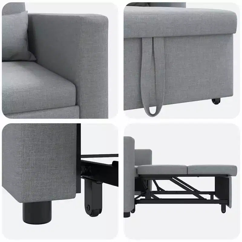 vidaXL Poltrona letto reclinabile grigio chiaro 90x165x87 cm in tessuto