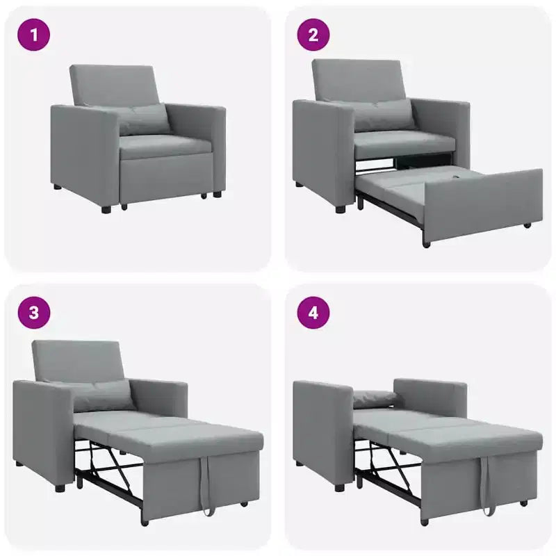 vidaXL Poltrona letto reclinabile grigio chiaro 90x165x87 cm in tessuto