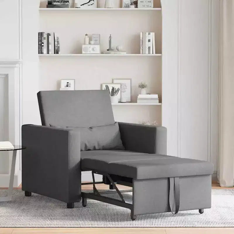 vidaXL Poltrona letto reclinabile grigio chiaro 90x165x87 cm in tessuto