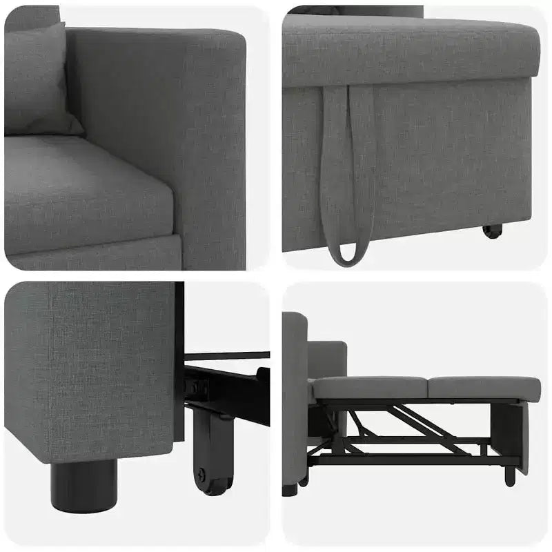 vidaXL Poltrona letto reclinabile grigio chiaro 90x165x87 cm in tessuto