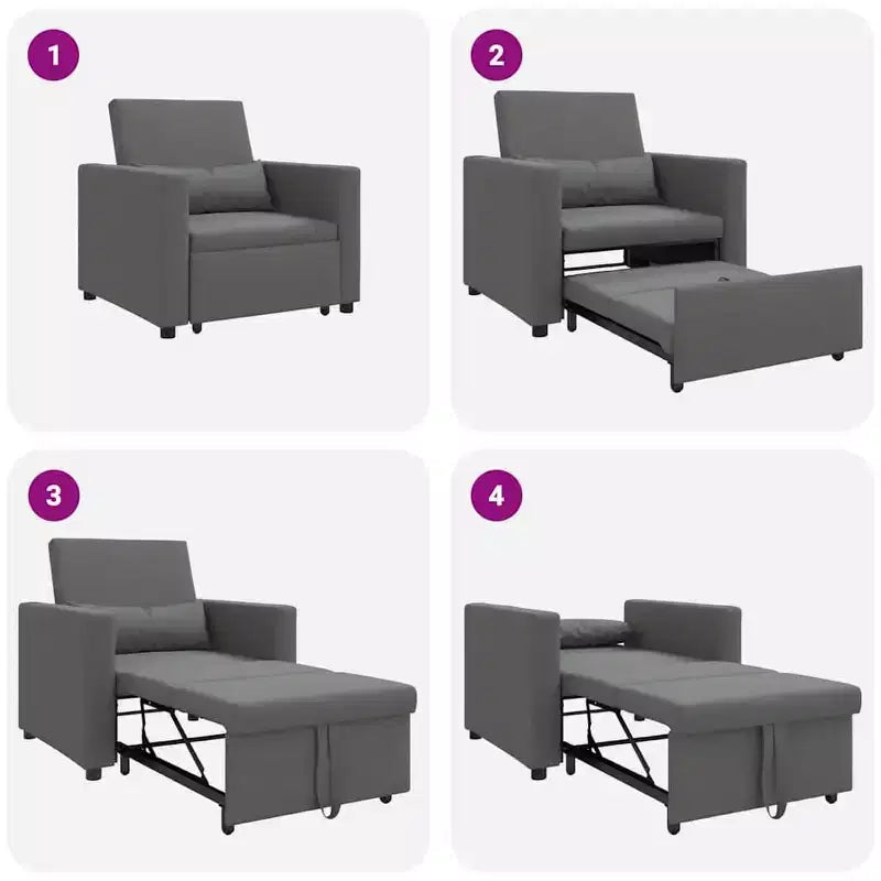 vidaXL Poltrona letto reclinabile grigio chiaro 90x165x87 cm in tessuto