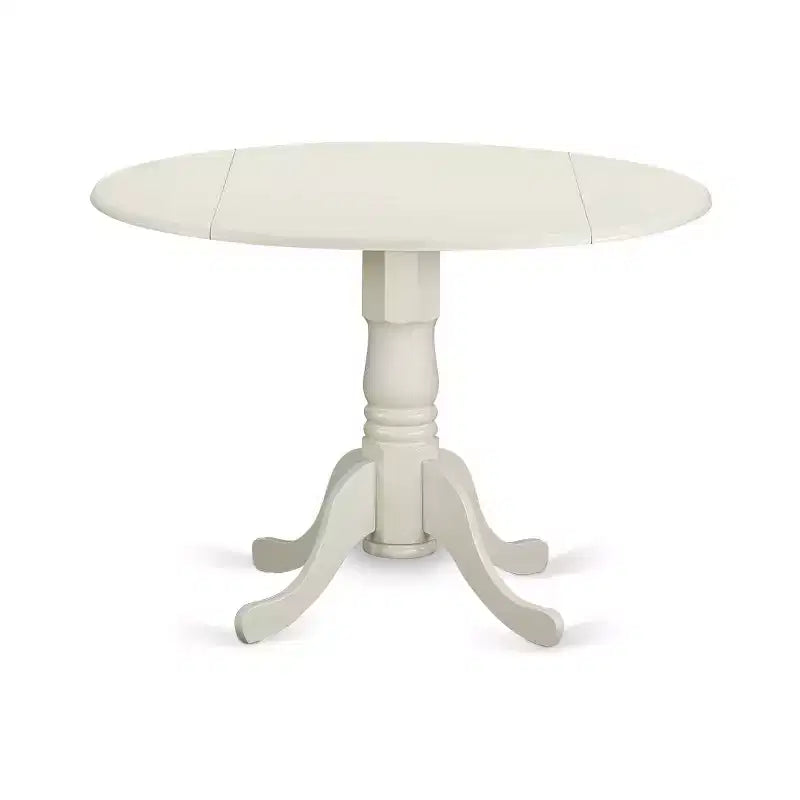 Set da pranzo da 3 pezzi in lino bianco massiccio con piano in legno - 4 posti