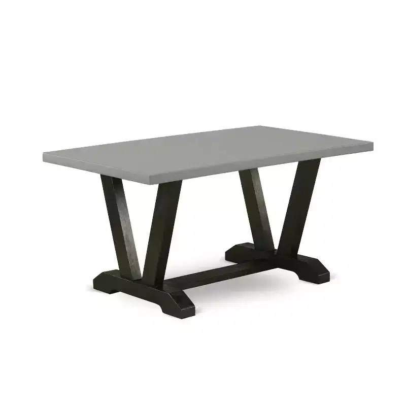Tavolo da pranzo rettangolare a 5 pezzi in legno massello con finitura rovere naturale e 4 sedie Parson con