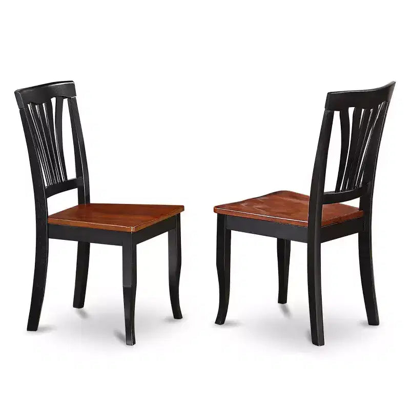 Set da pranzo vintage 3 pezzi - Tavolo rotondo e 2 sedie - Finitura nero ciliegia - Casa Cucina Sala da pranzo