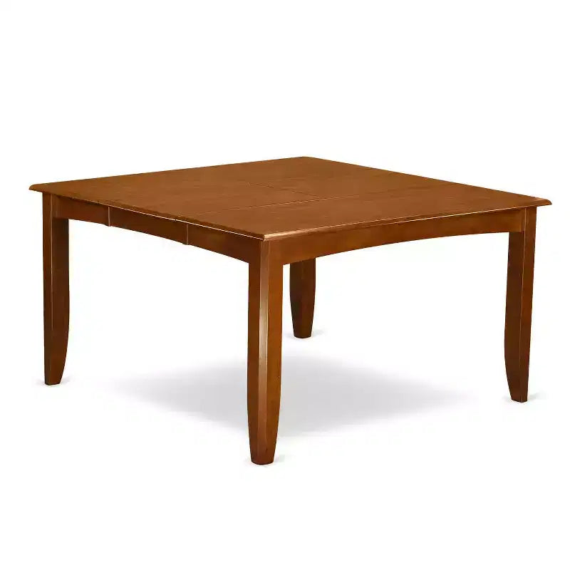 HomeStock Tavolo da pranzo quadrato in legno massiccio da 5 pezzi con finitura marrone sella e 4 sedie