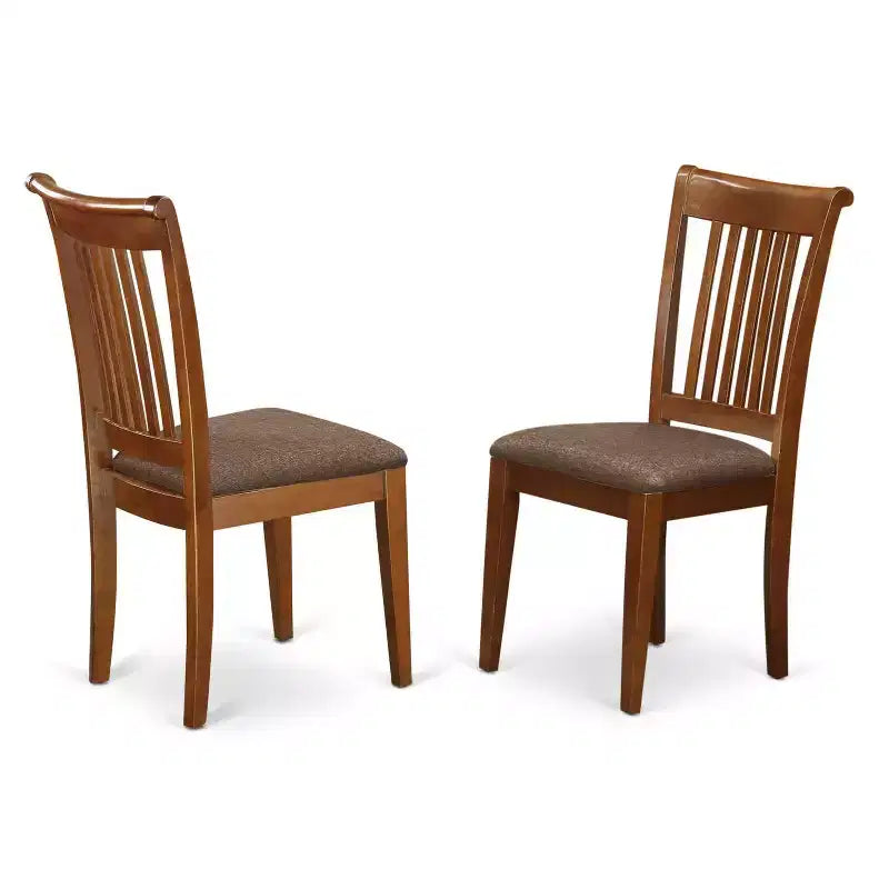 HomeStock Tavolo da pranzo quadrato in legno massiccio da 5 pezzi con finitura marrone sella e 4 sedie