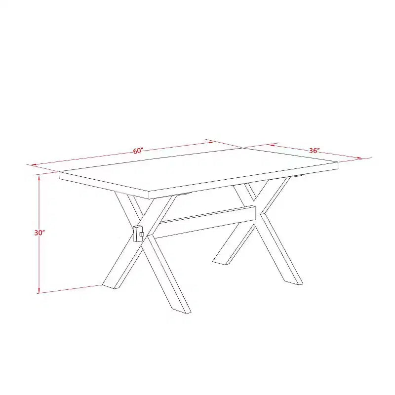 Tavolo da pranzo 7 pezzi in legno massello con finitura rovere naturale e 6 sedie con
