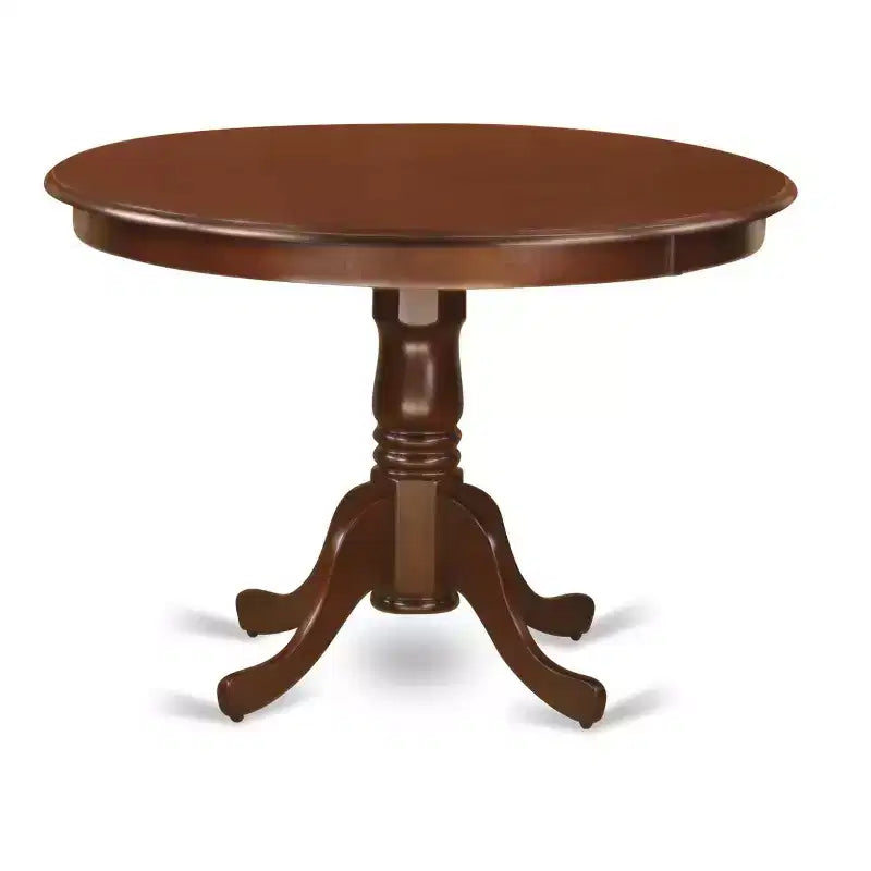Set Tavolo da Pranzo 3pz Tavolo Rotondo 42 Pollici con 2 Sedie Parsons - Ecopelle Marrone