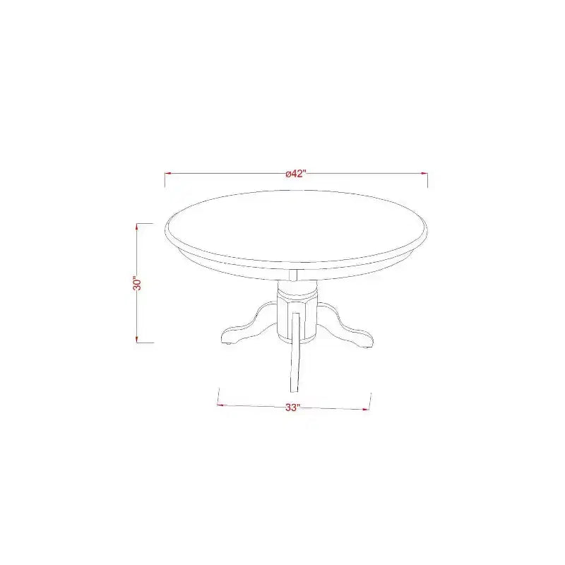 HomeStock Set da Pranzo 5 Pezzi con Tavolo Rotondo e 4 Sedie Parson, Finitura Bicolore Lattementa e Ciliegio, Piano in Legno Massello