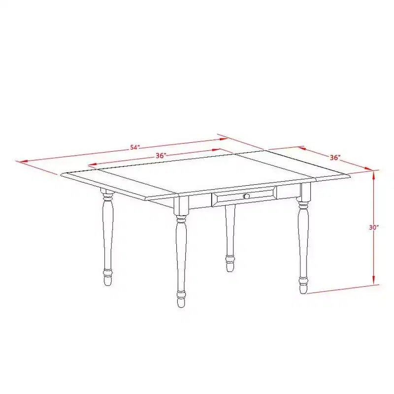 HomeStock Set da Pranzo 5 Pezzi con Piano in Legno Massello Finitura Rovere Naturale - con Alette Abbattibili - 4 Posti a Sedere