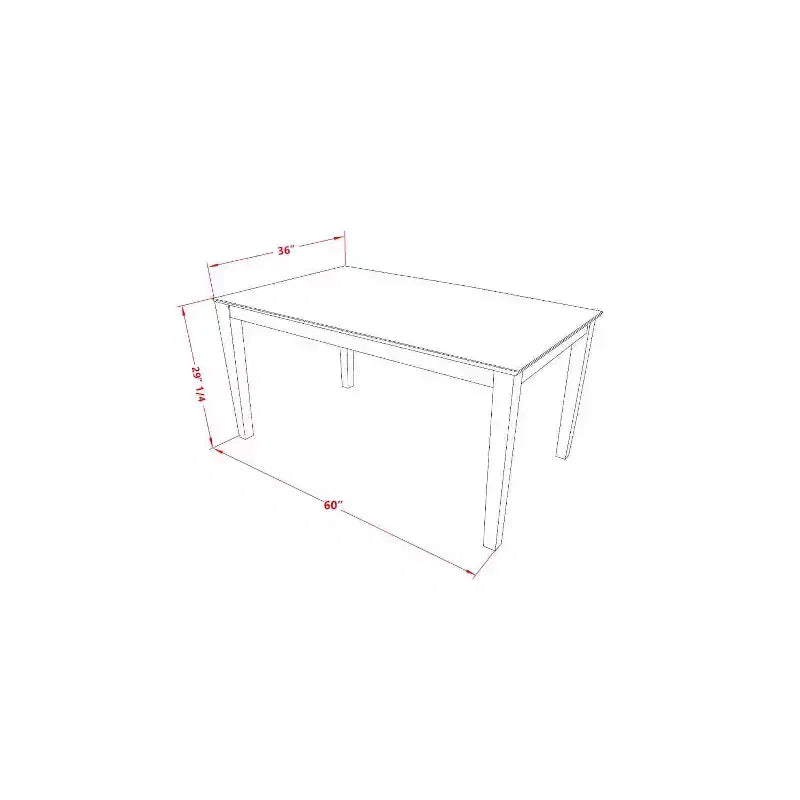 Set da pranzo 5 pezzi rettangolare in legno massello con finitura mogano e sedute imbottite - Posti 4