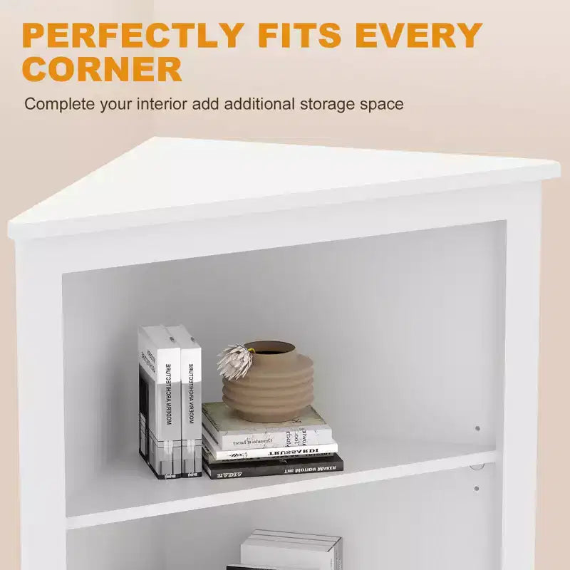 Mobile angolare a credenza bianco  Mobile contenitore alto salvaspazio con 2 ante scorrevoli e ripiani regolabili  Ideale per l'organizzazione della cucina