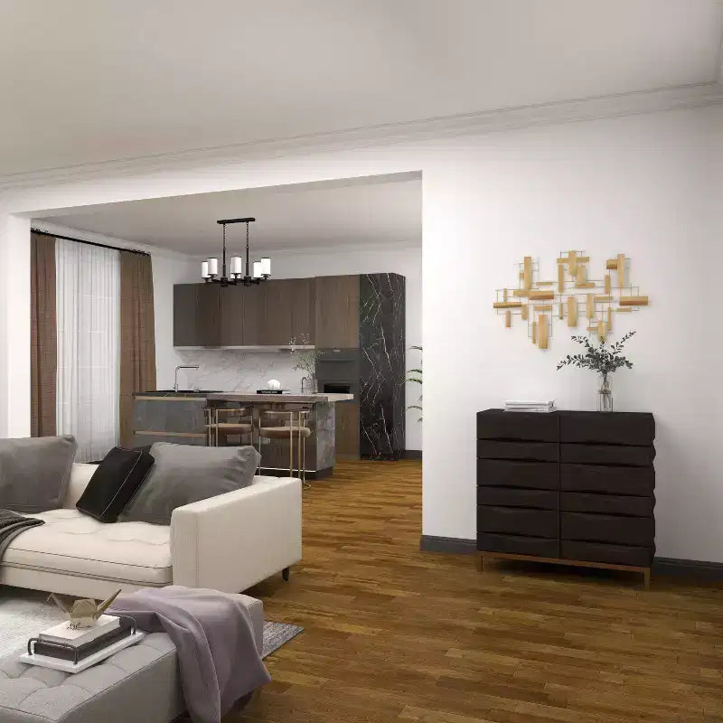 Credenza Laterale Moderna Intagliata a Faccette in Legno, 2 Ante, Marrone e Oro, 45 kg