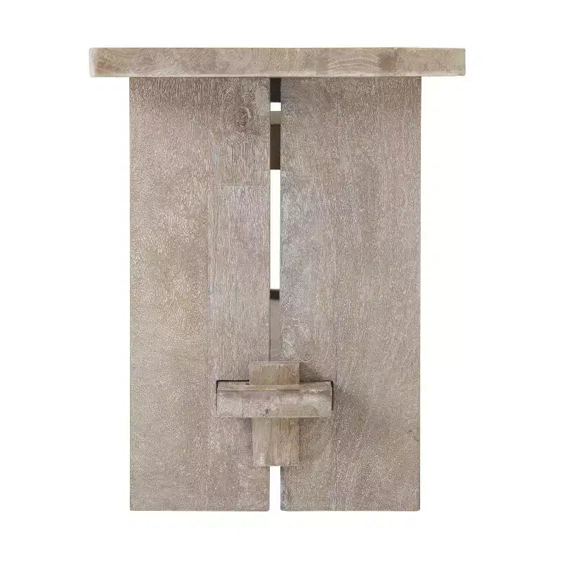 Panca da ingresso da 101 cm in legno di mango e appendiabiti con set di mensole, Driftwood, 5 ganci in metallo