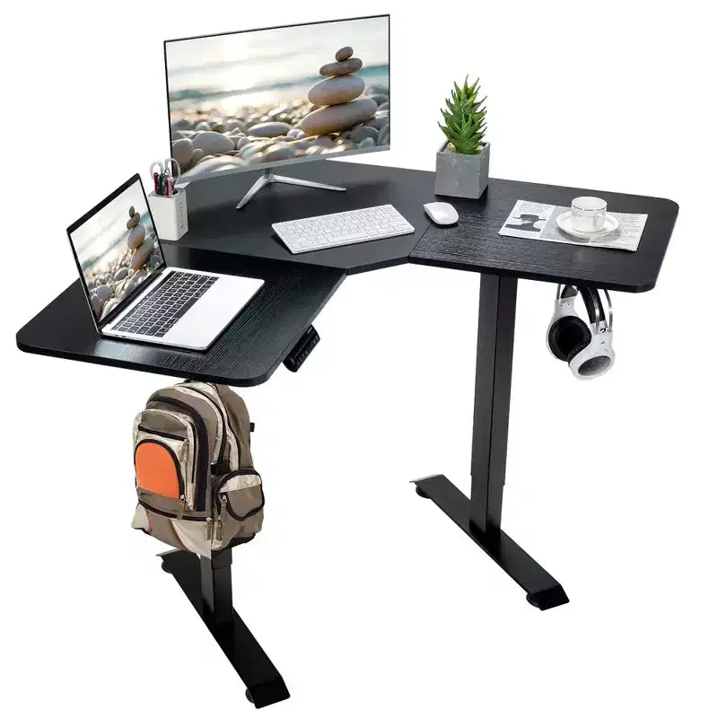 Scrivania Elettrica Regolabile a L, Altezza 72,5-115,5 cm, 95 kg, LCD