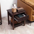 Tavolino da Divano con Cassetto e Ripiano Inferiore, MDF, Marrone, Capacità 40 kg, Stile Rustico