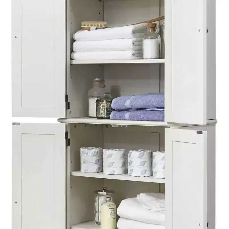 Dispensa da cucina Americana da 72", legno massello, 4 ante e 4 ripiani regolabili