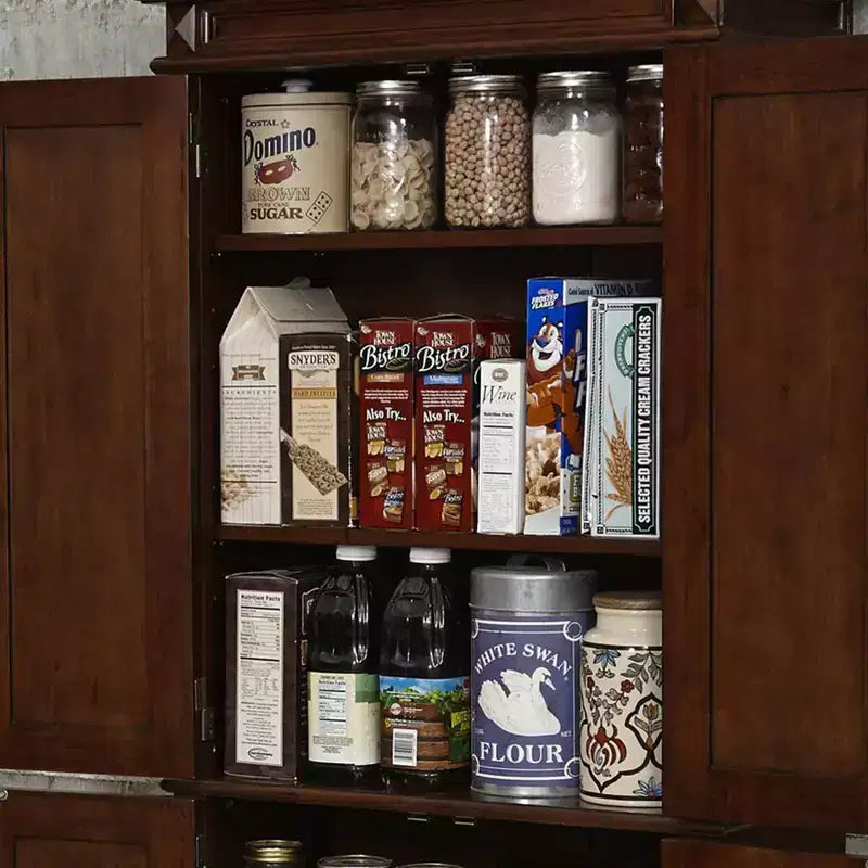 Dispensa da cucina Americana da 72", legno massello, 4 ante e 4 ripiani regolabili