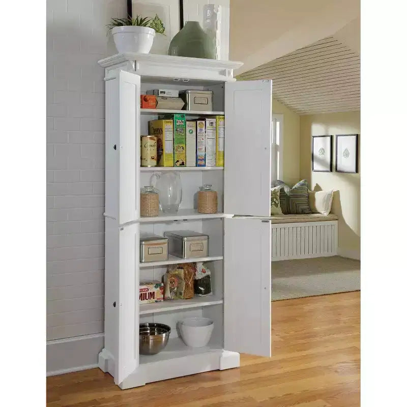 Dispensa da cucina Americana da 72", legno massello, 4 ante e 4 ripiani regolabili