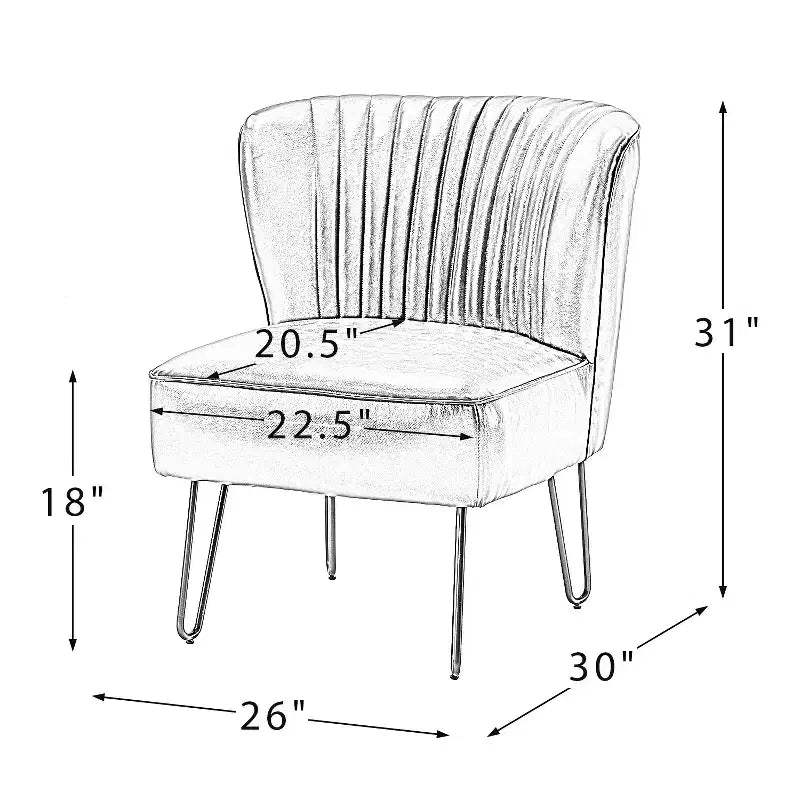 Set di 2 sedie accentate in similpelle trapuntata a mezza schiena con base in metallo