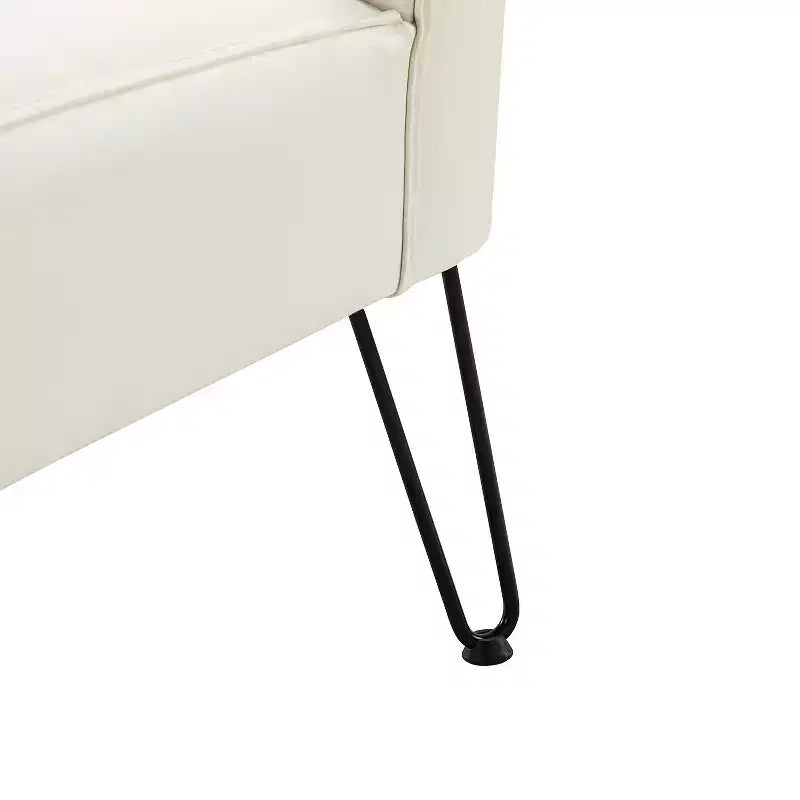 Set di 2 sedie accentate in similpelle trapuntata a mezza schiena con base in metallo