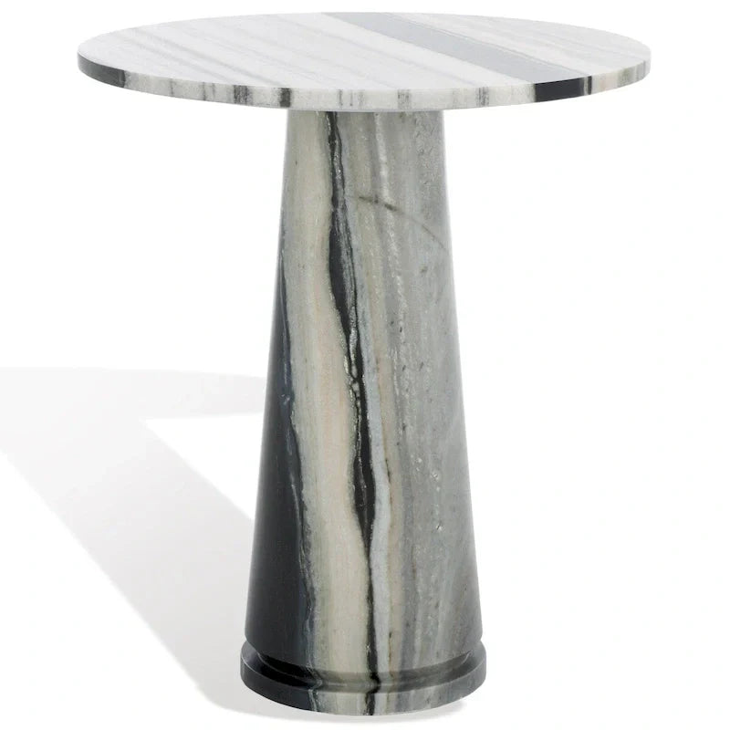 Tavolino d'appoggio rotondo alto in marmo Ghicu di SAFAVIEH Couture - 55,8 cm L x 53,3 cm P x 61 cm A - 53,3x53,3x61 cm