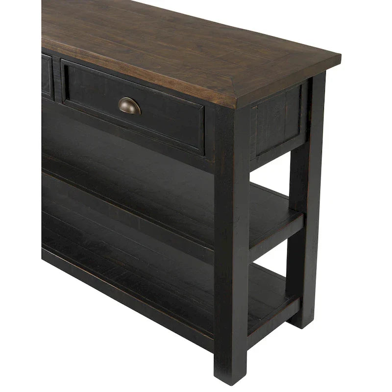 The Gray Barn Downington Consolle da Divano in Legno Massello a 2 Cassetti