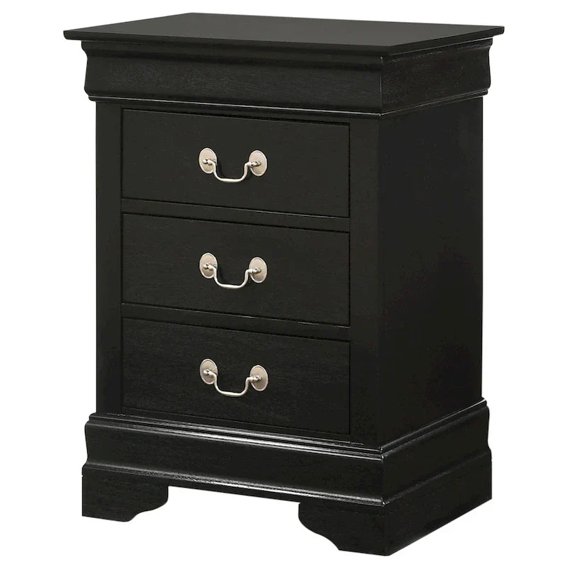 Comodino in legno a 3 cassetti