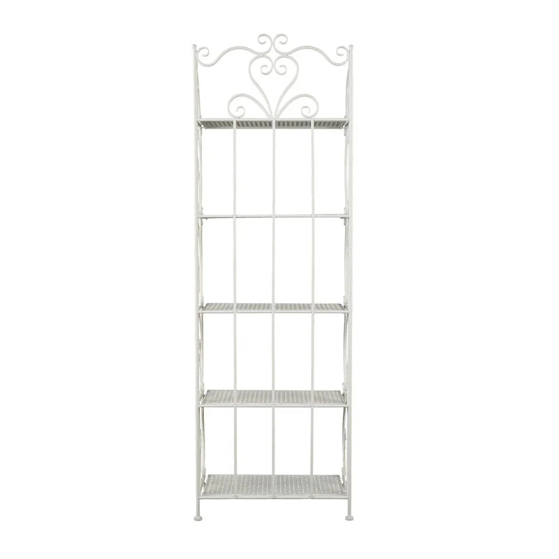 Scaffale pieghevole alto a 5 ripiani in metallo a spirale per interni ed esterni - Oro o Bianco - Roche River Decor