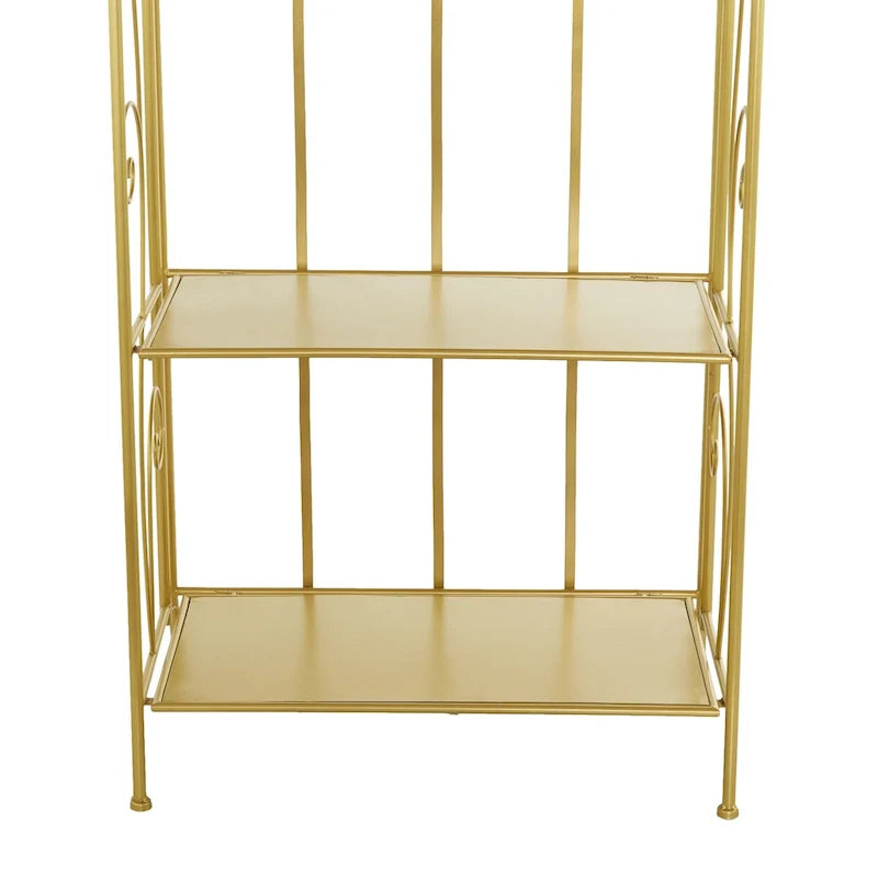 Scaffale pieghevole alto a 5 ripiani in metallo a spirale per interni ed esterni - Oro o Bianco - Roche River Decor