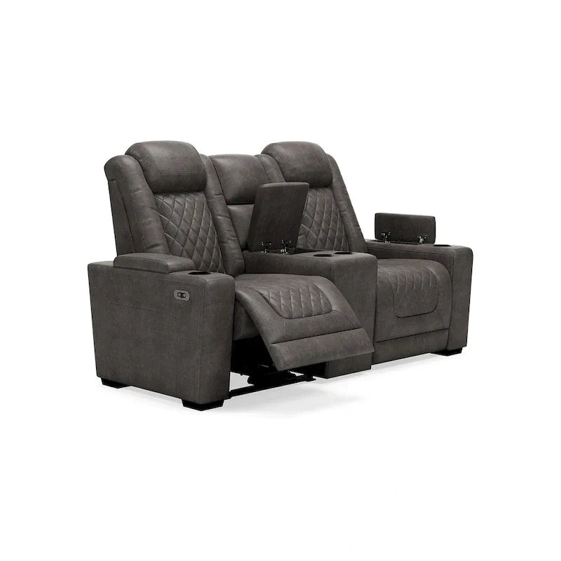 Divanetto reclinabile elettrico Signature Design by Ashley HyllMont grigio con consolle - 71.75 L x 39 P x 44 A